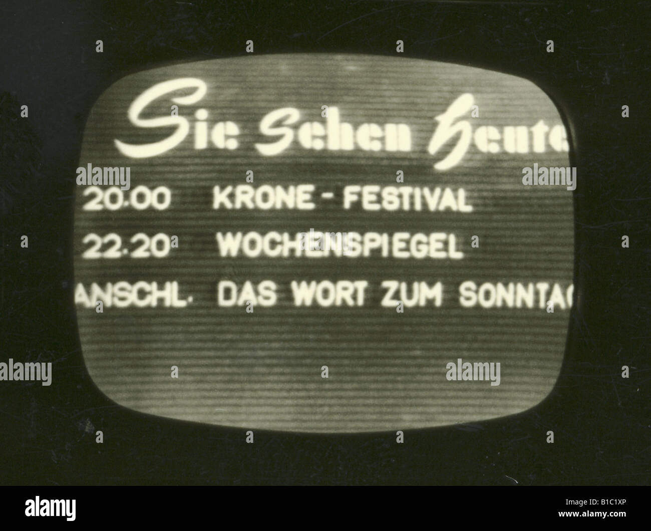 Diffusion, télévision, programme, soirée de l'ARD, capture d'écran, Allemagne, vers 1954, Banque D'Images