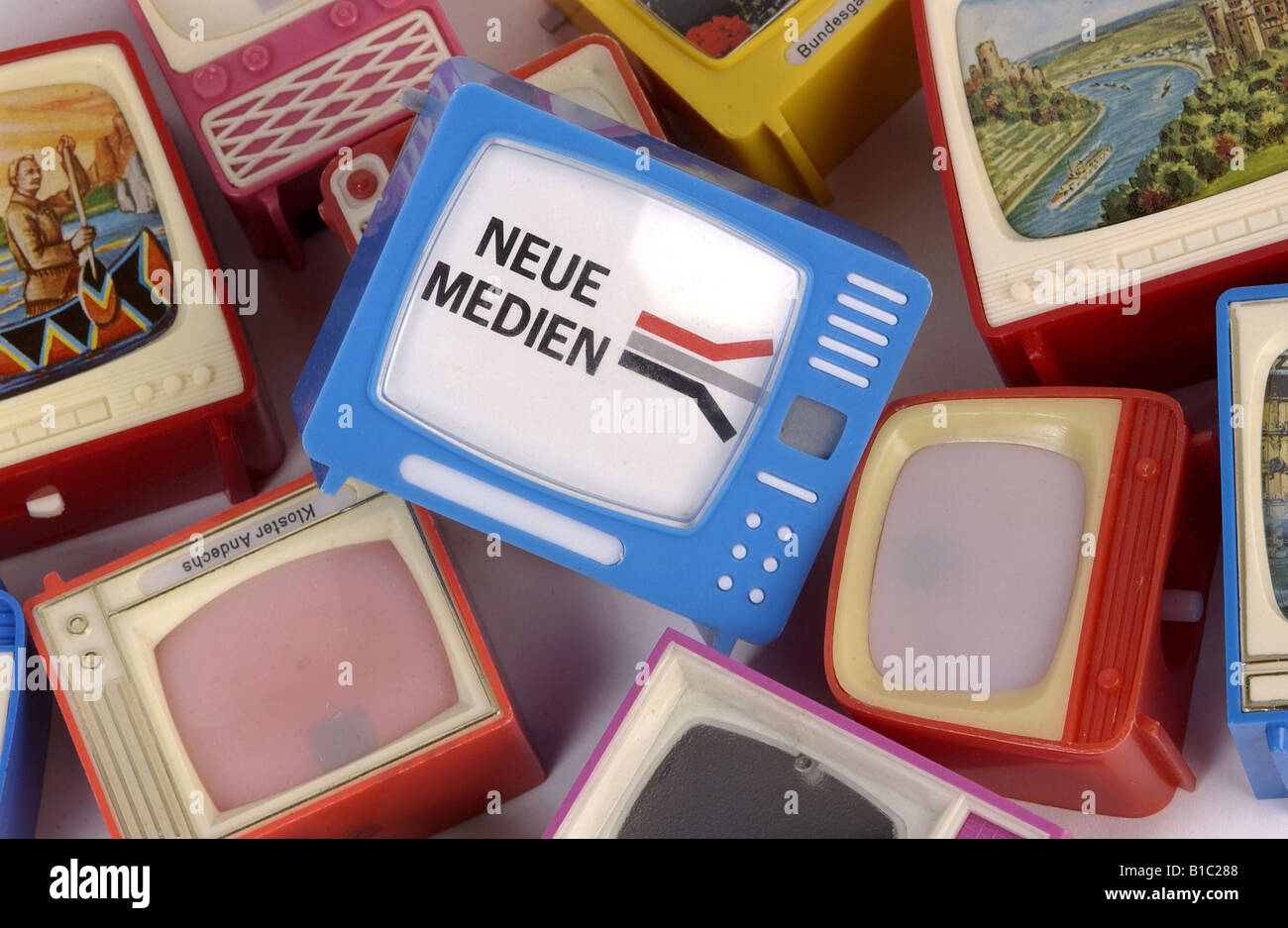 jouet, télévision, souvenir pour enfants, écran avec scène de cirque, tamer d'animaux, vers 1965, Banque D'Images