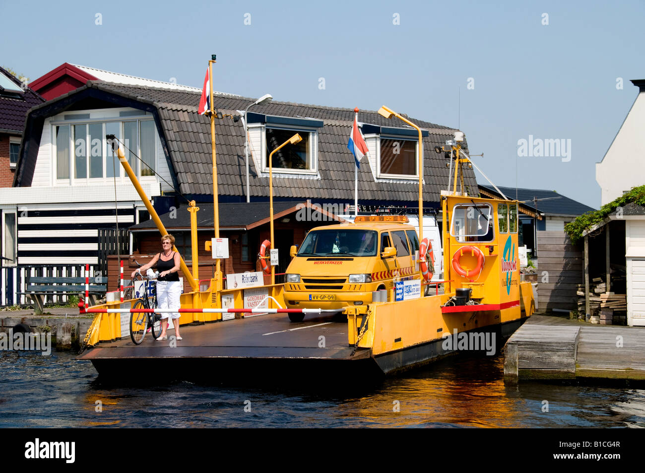 Oude Wetering Brassemermeer Ferry Bateau Pays-Bas Hollande Banque D'Images
