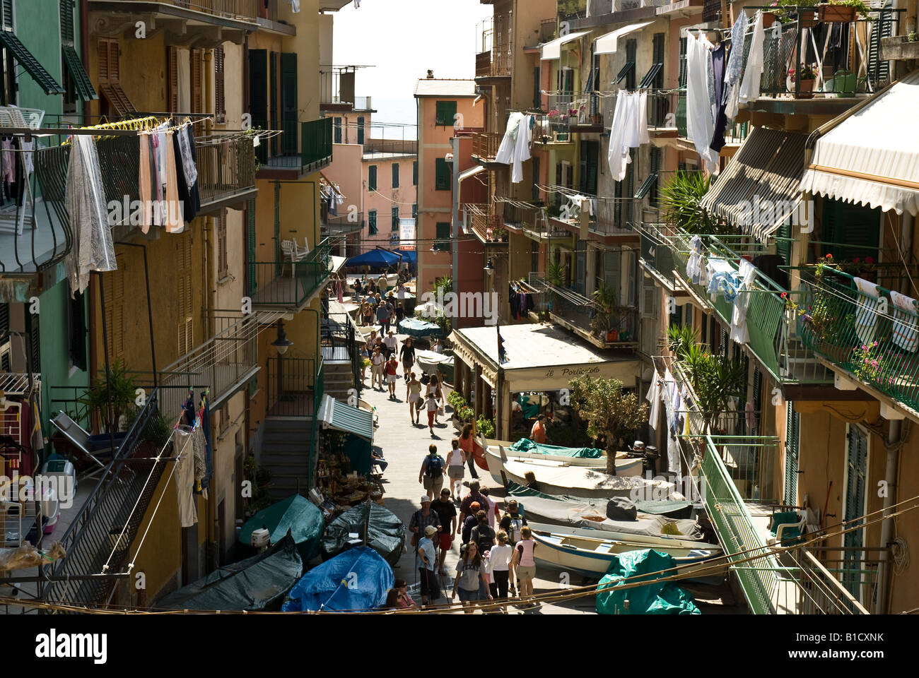 Manarola Scène de rue Banque D'Images