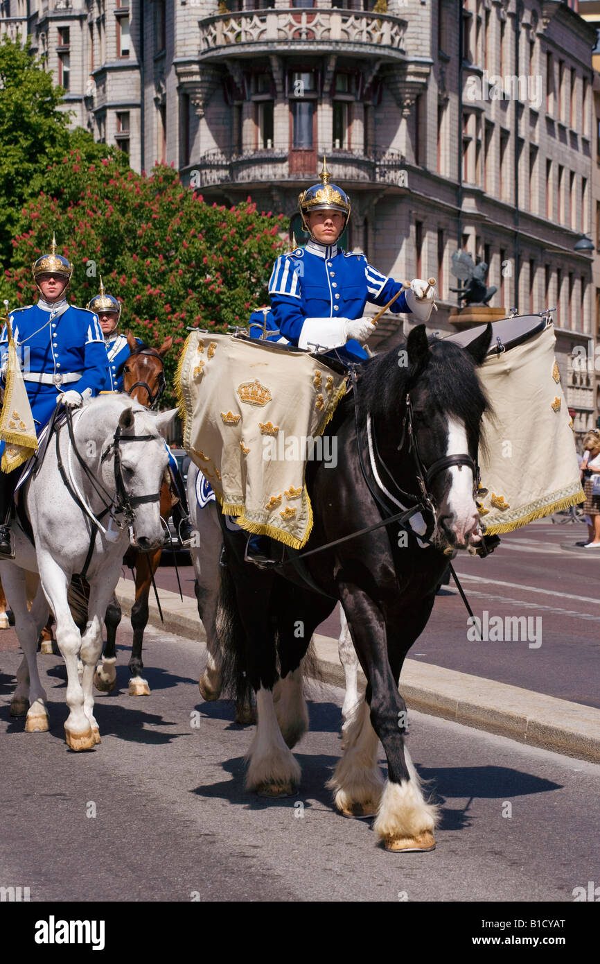 Cavalerie cheval suédois la Suède Stockholm Royal Guard Banque D'Images