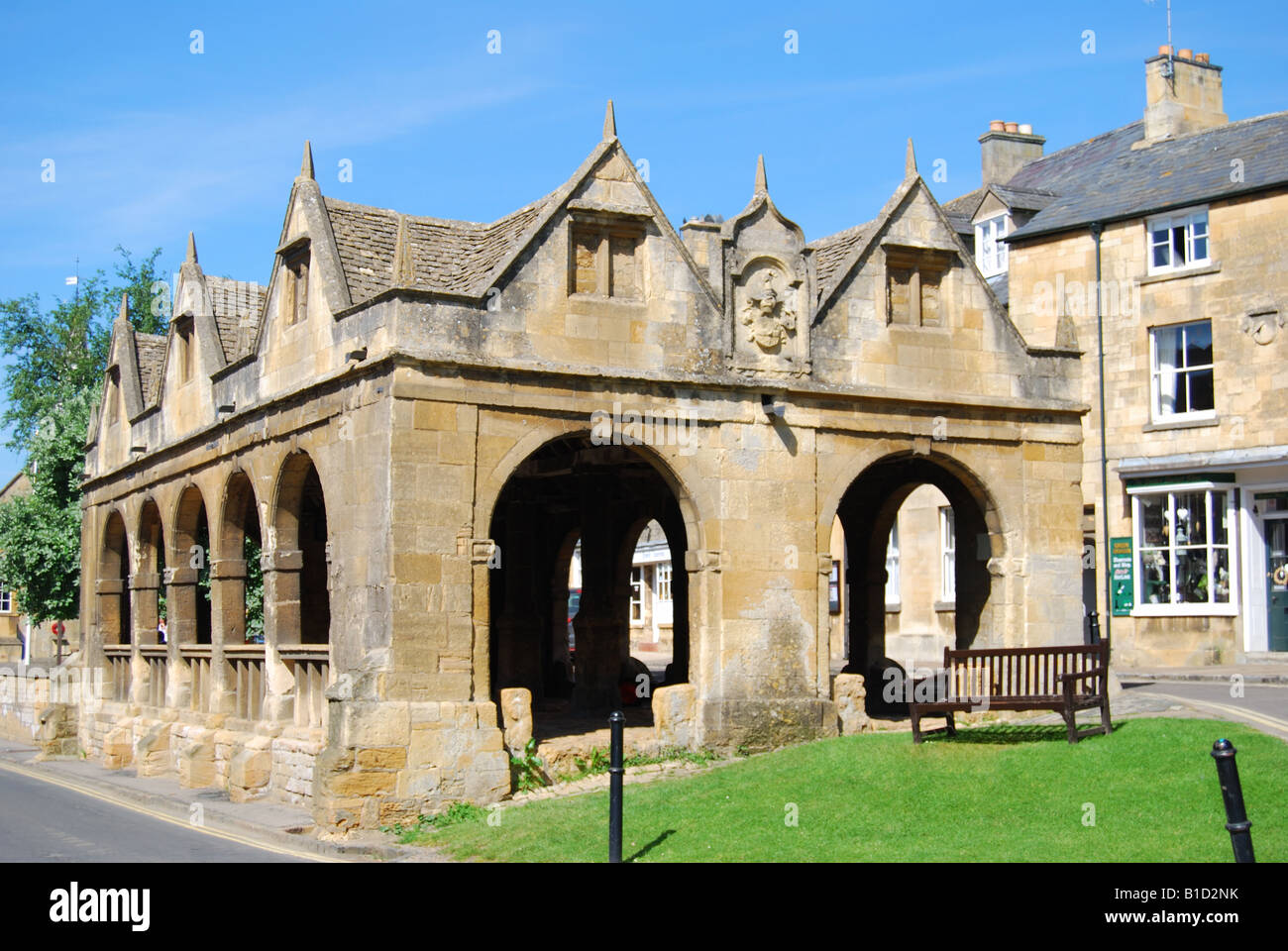 Marché médiéval Hall, High Street, Chipping Campden, Cotswolds, Gloucestershire, Angleterre, Royaume-Uni Banque D'Images