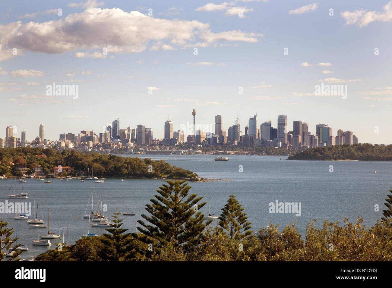 Une vue de la ville de Sydney au-dessus de Watsons Bay Banque D'Images