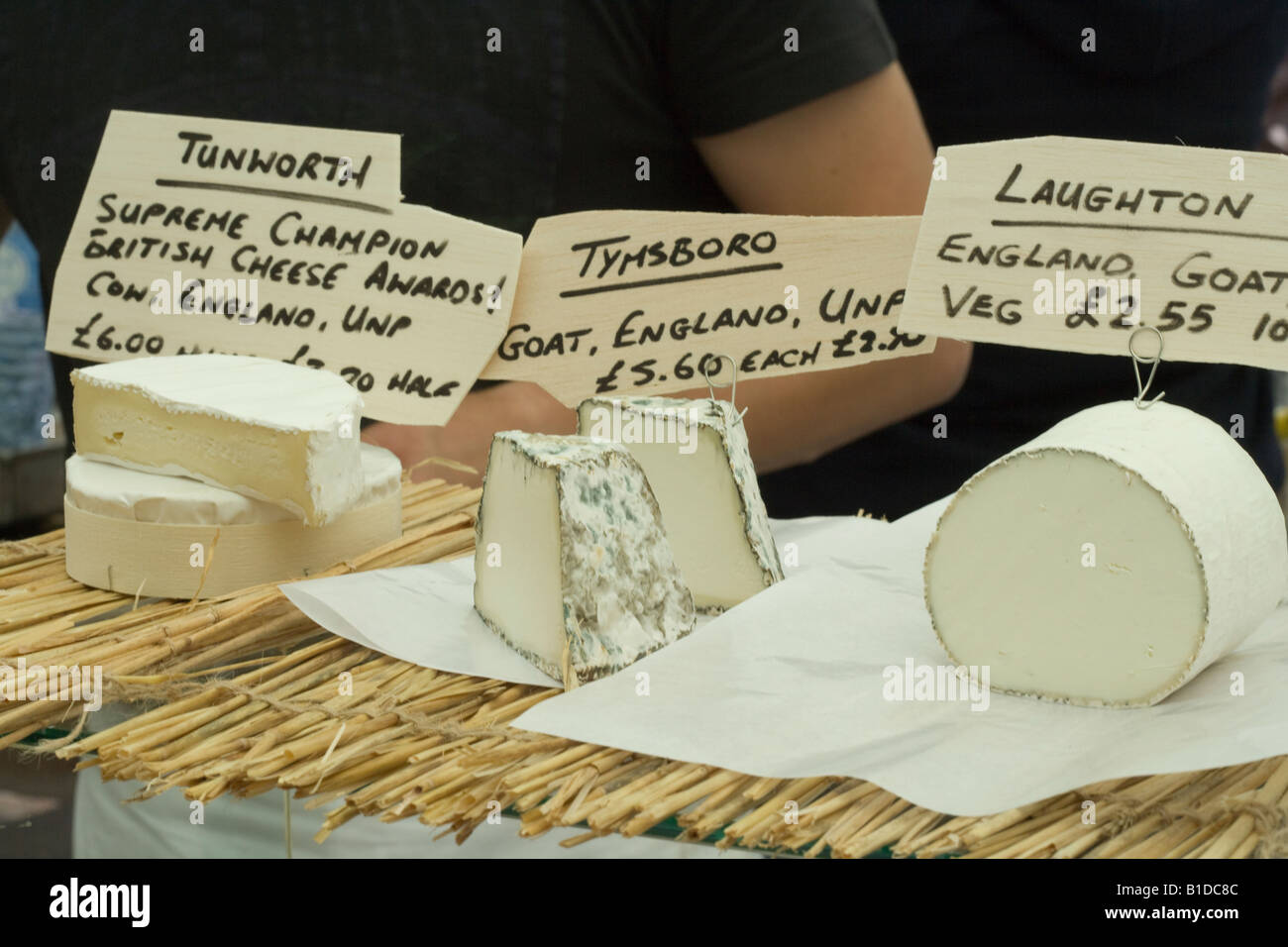 Marché,fromage,panneaux, Banque D'Images