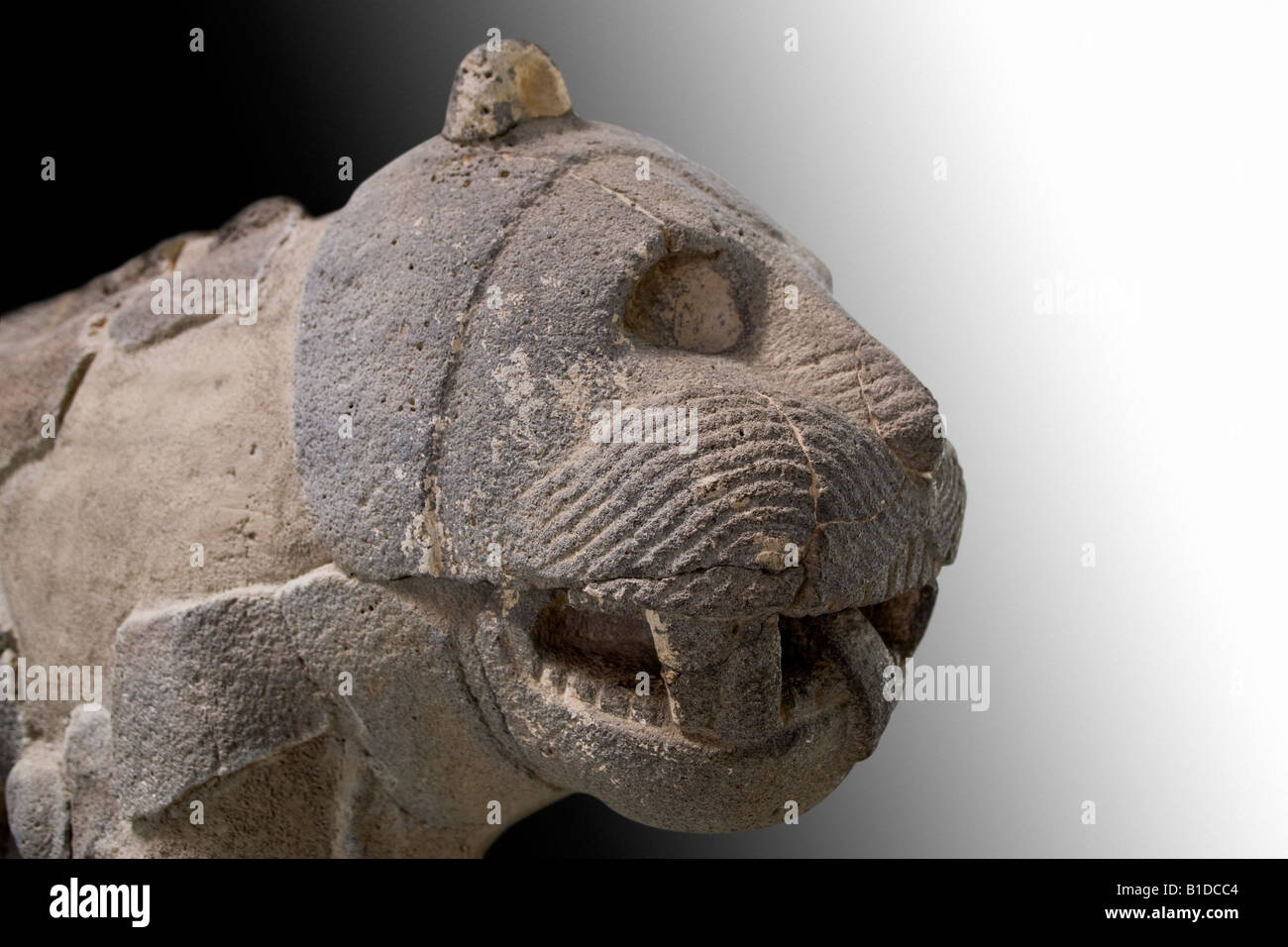 Lion sculpture à la fin de l'ancienne forteresse Hittite, Karatepe Aslantas dans la province d'Adana, au Sud Est de la Turquie Banque D'Images