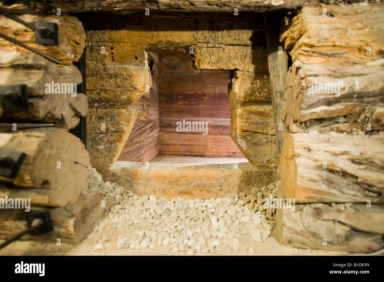Dans la chambre funéraire dans la tombe du roi Midas la capitale de l'ancienne Phyrgia, Gordion, Yassihoyuk, Turquie Banque D'Images