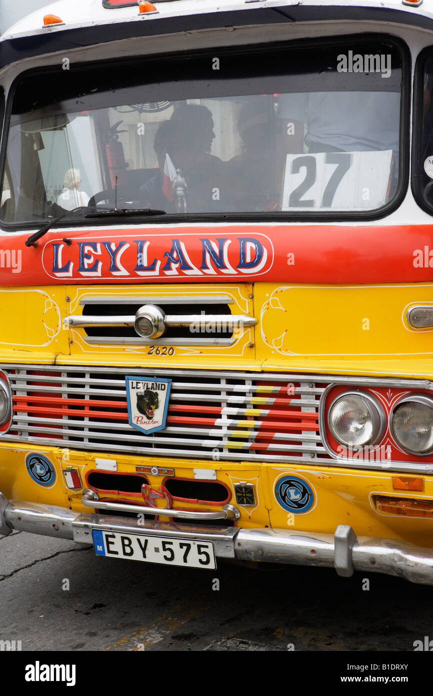 Bus Leyland classique, Malte Banque D'Images