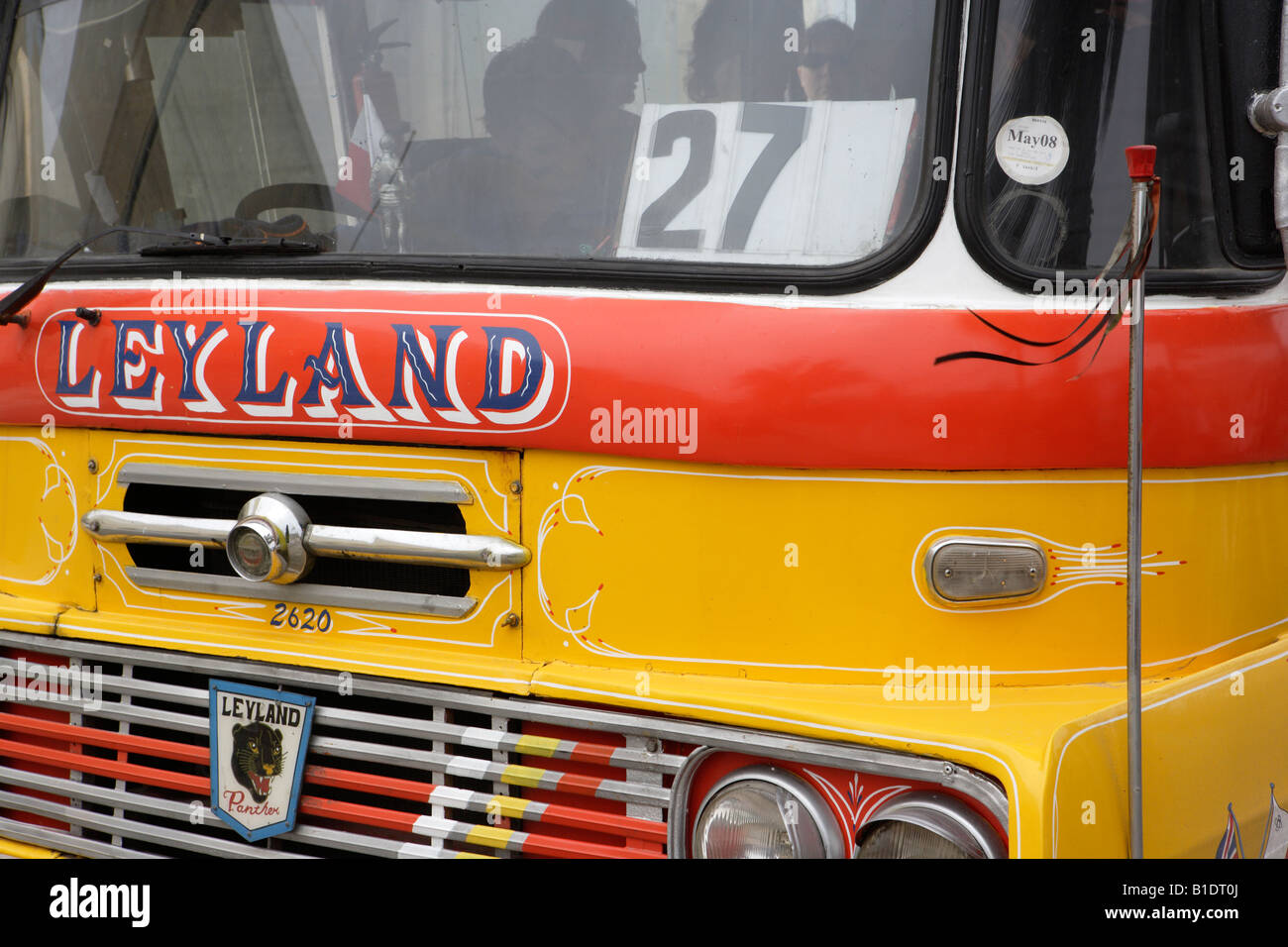 Bus Leyland classique, Malte Banque D'Images