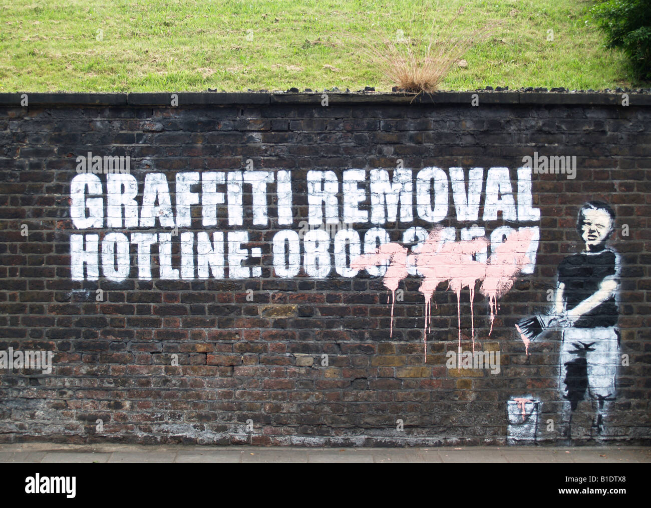 Banksy Graffiti Pochoir Londres Banque D'Images