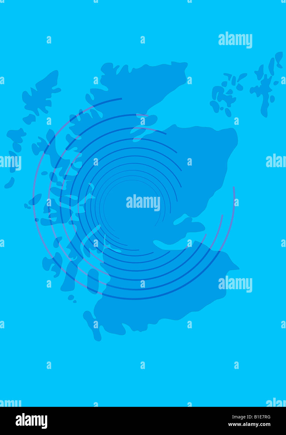 Carte de l'Écosse, Royaume-Uni Banque D'Images