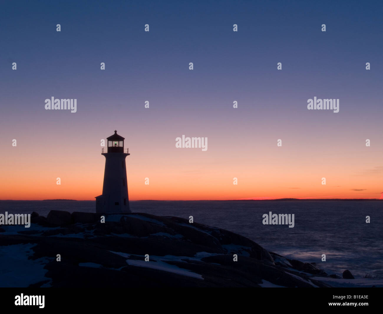 Coucher du soleil à Peggy's Cove, Nova Scotia, Canada Banque D'Images