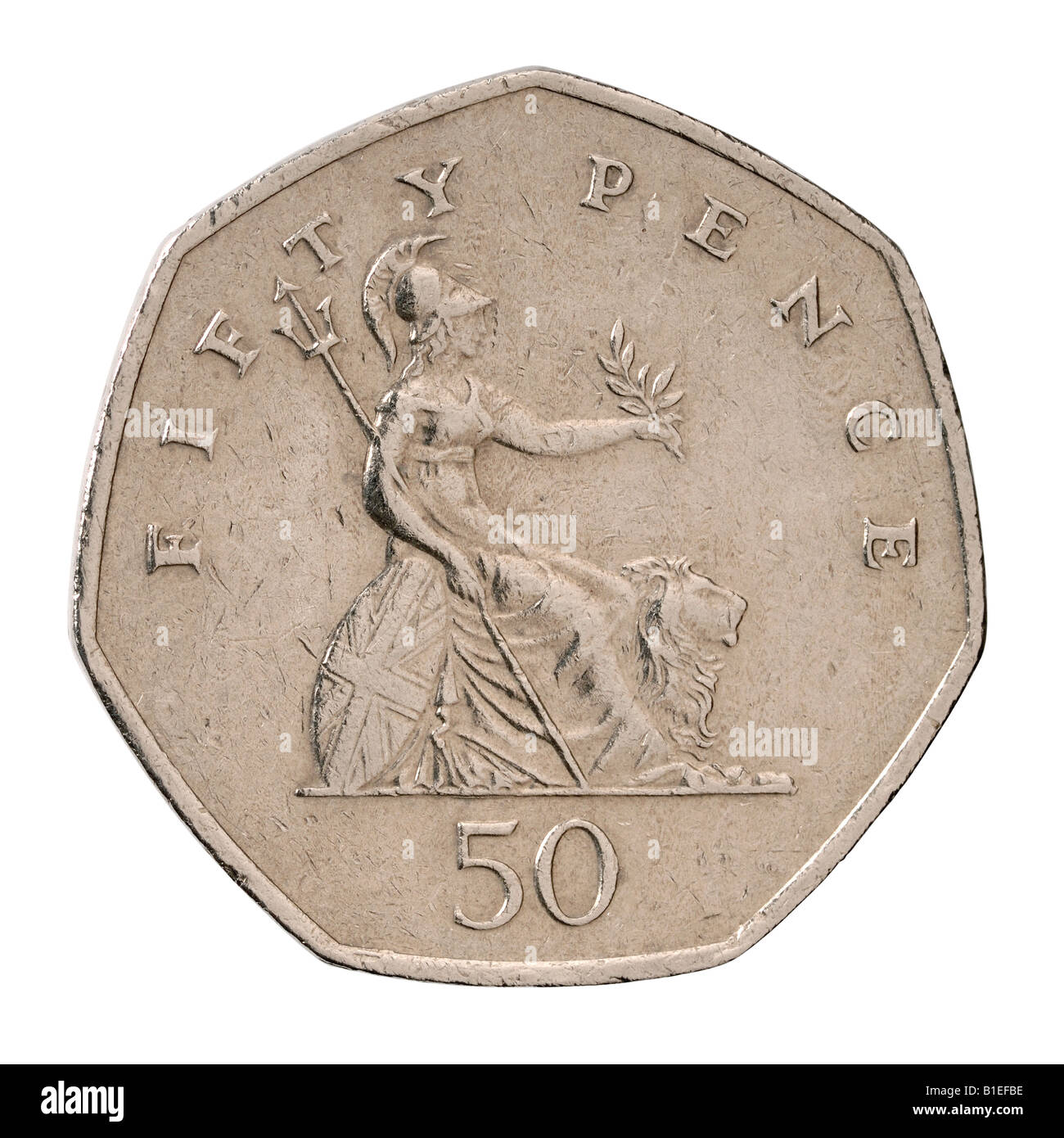 50 pence sterling coin Banque D'Images