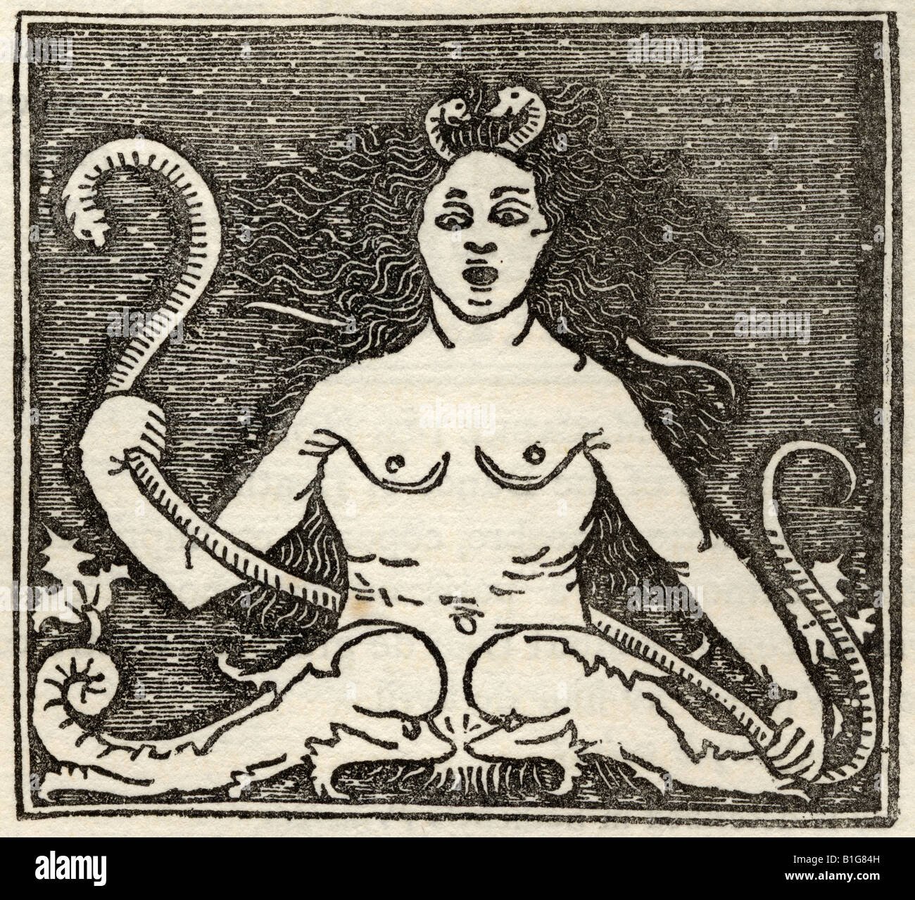Facsmile de la figure de Medusa, d'Opus de claris sceletisque pluriris mulieribus a fratre Ja Philippo Bergomensi Banque D'Images