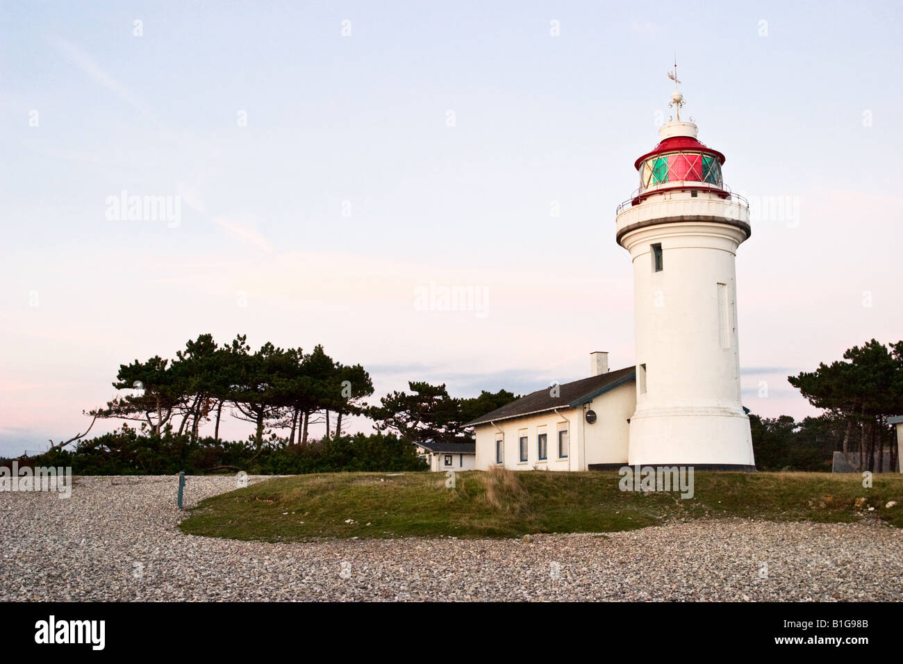 Le phare sur la plage Banque D'Images