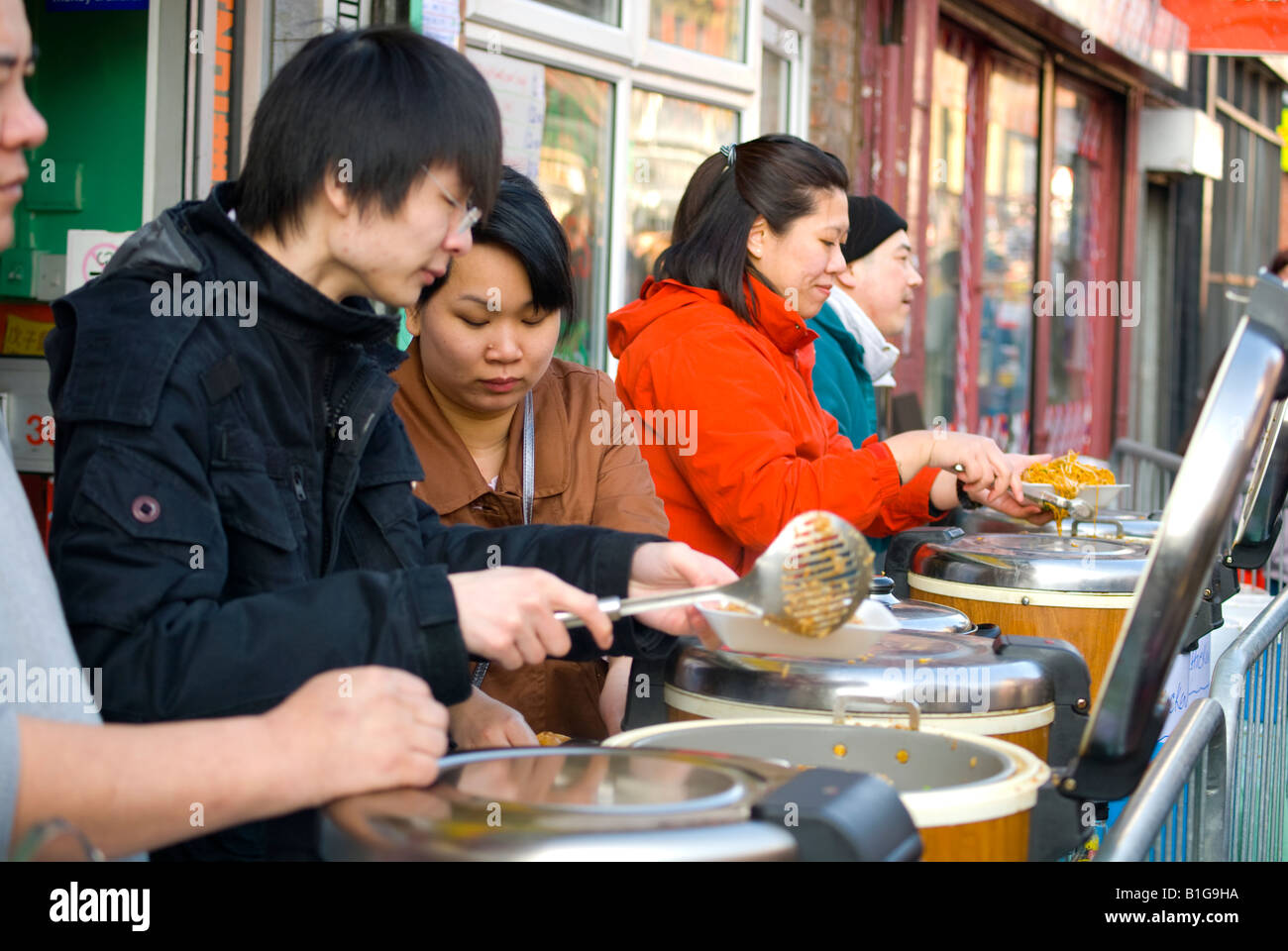 Les vendeurs d'aliments de rue chinois public service Banque D'Images