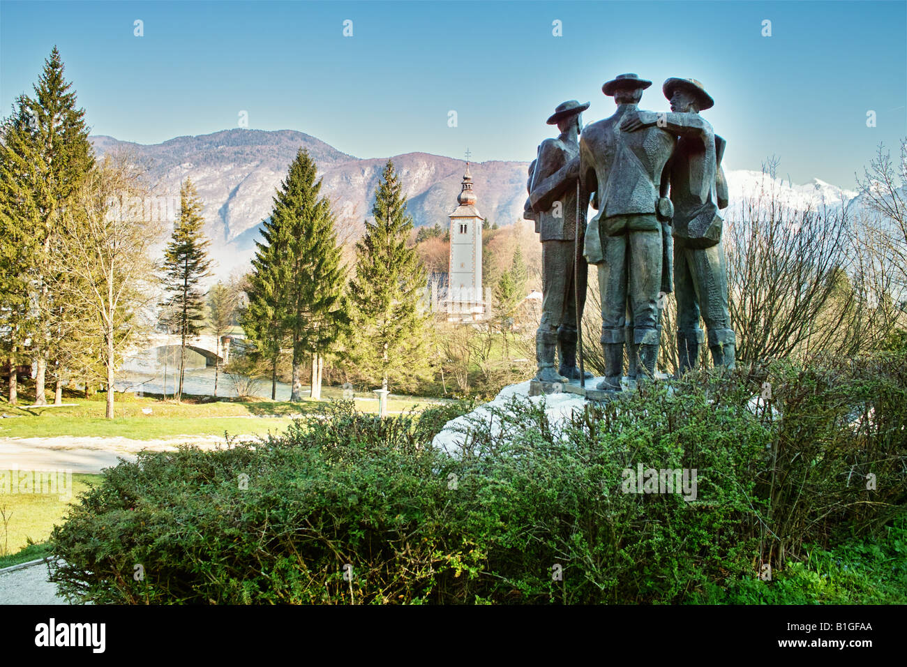 Soldat Satues Ribcez Laz Bohinj Slovénie Banque D'Images