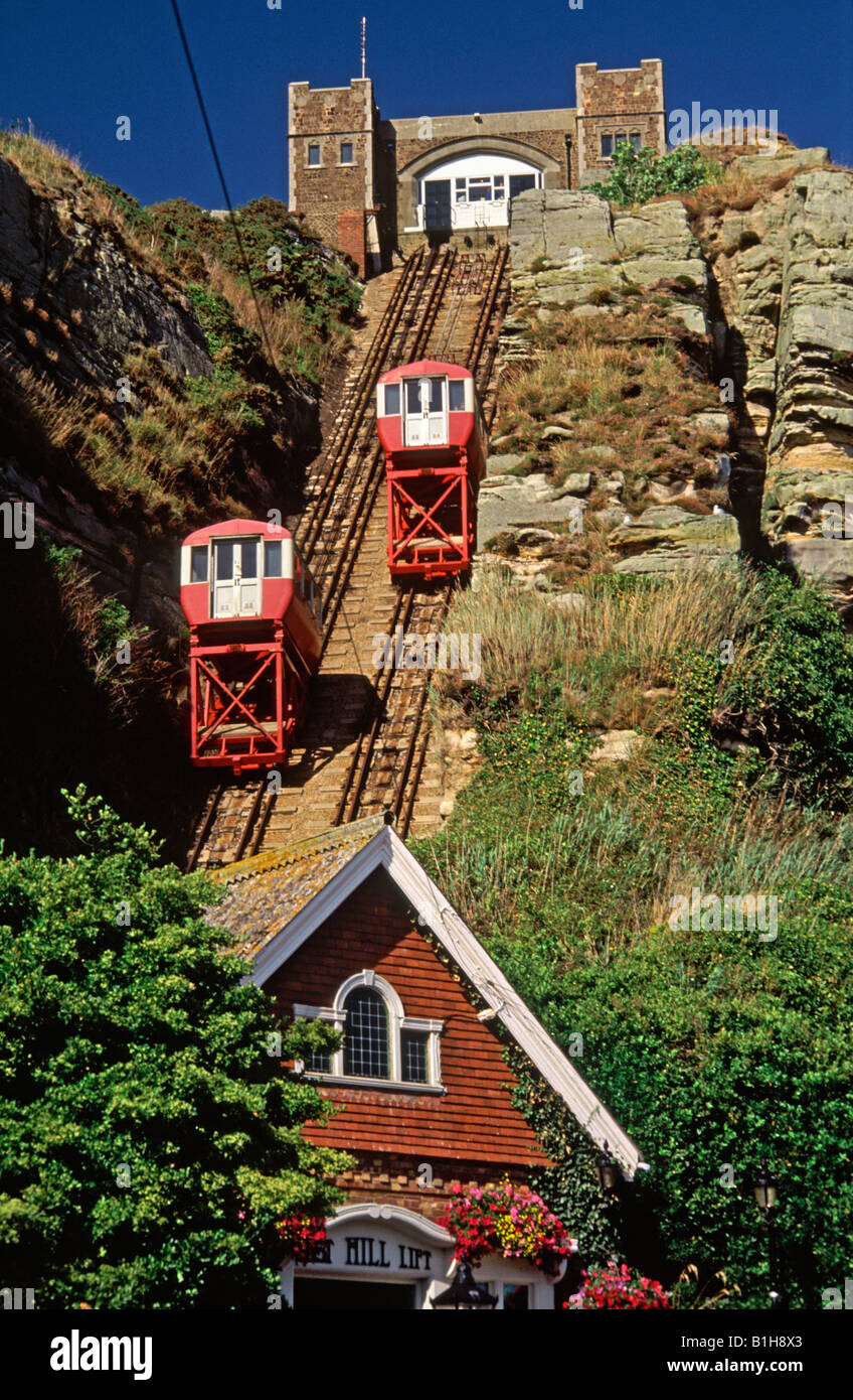Le funiculaire East Hill, Hastings, East Sussex, UK Banque D'Images