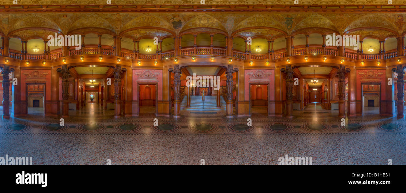 Vue de l'intérieur de l'équirectangulaire Flagler College rotonde St Augustine Banque D'Images