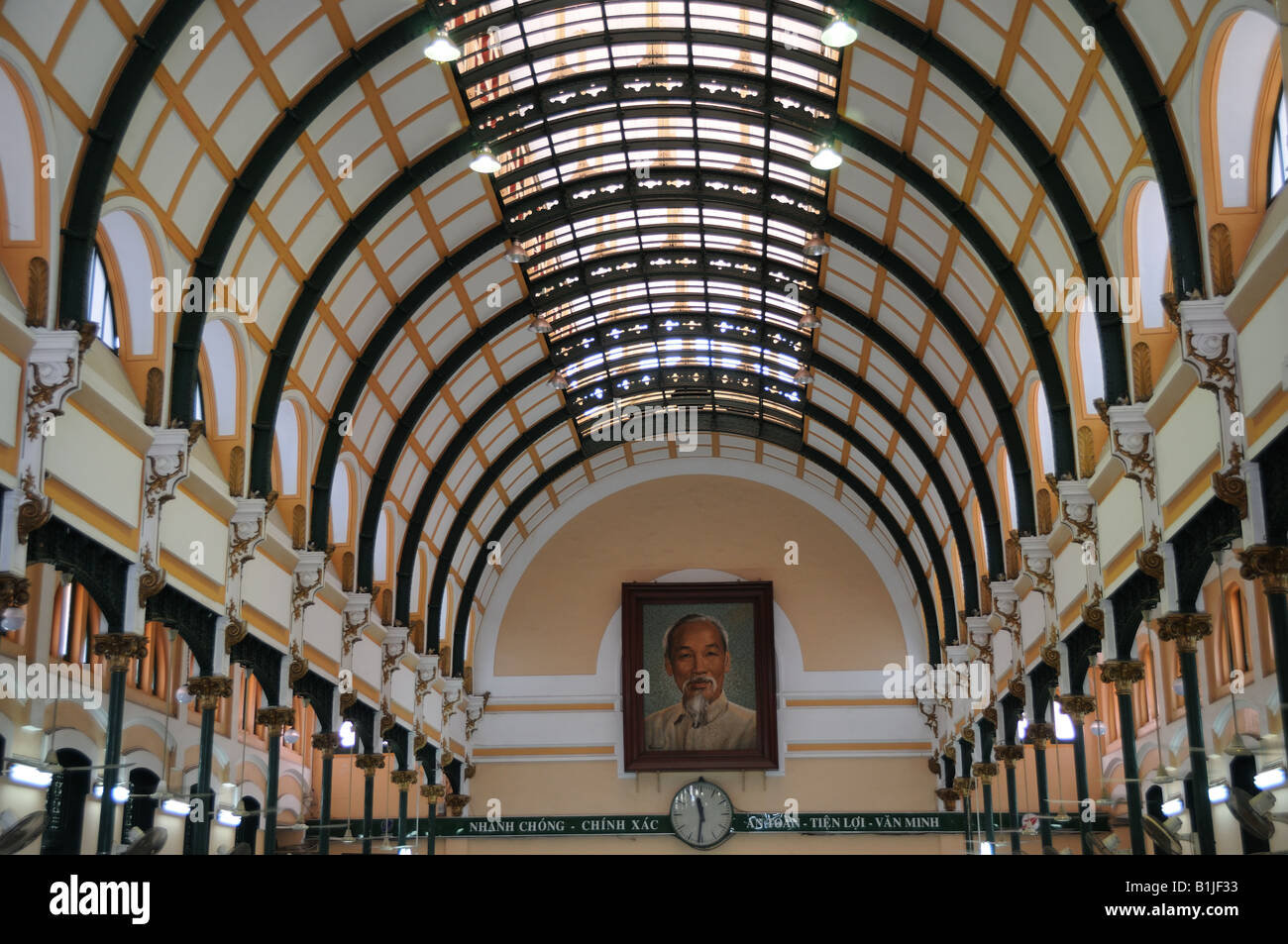 Intérieur de la poste centrale |Office Ho Chi Minh City Vietnam Banque D'Images