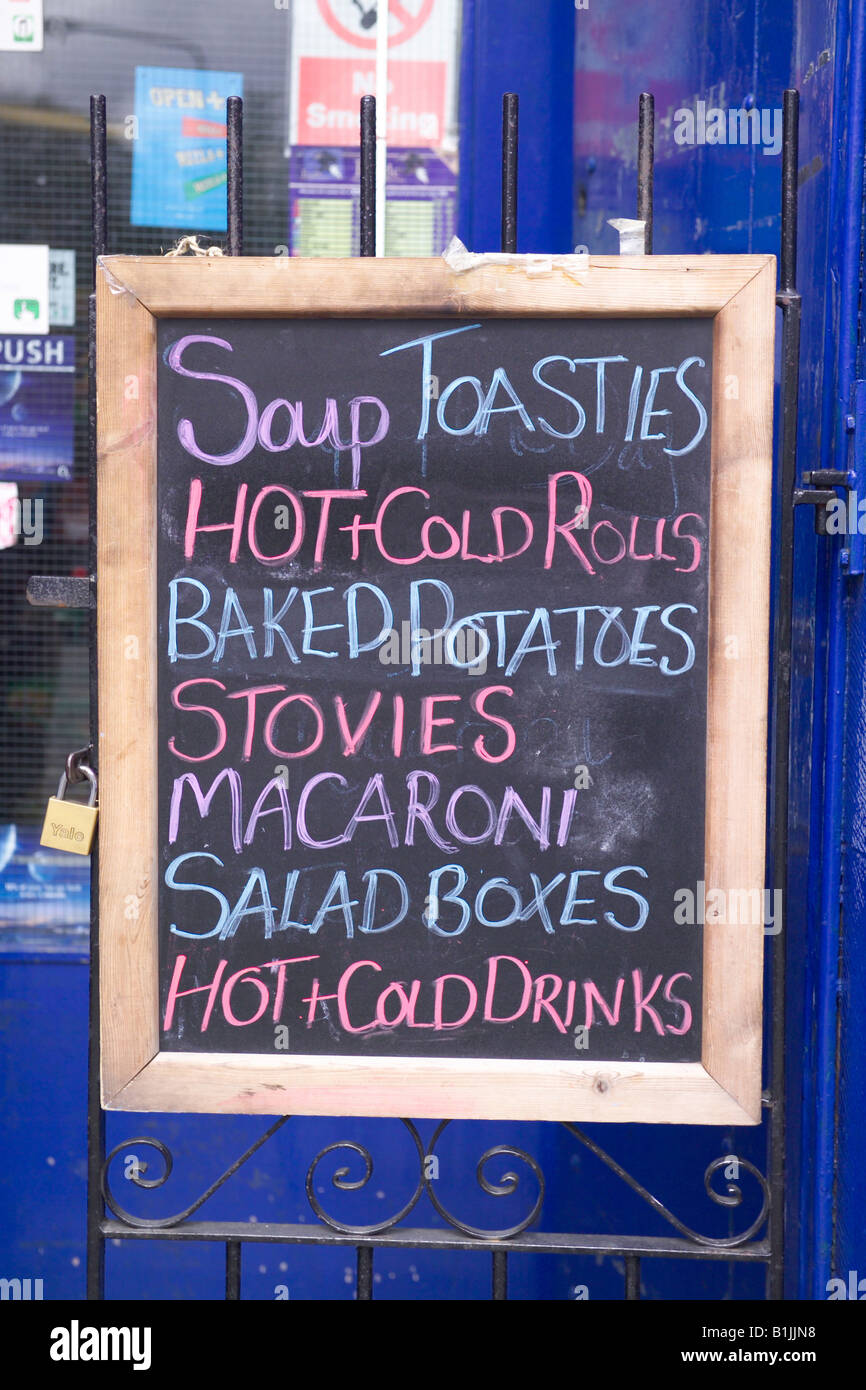 Tableau de menu Banque D'Images