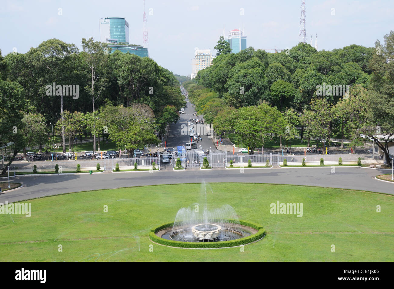 Ho Chi Minh Ville depuis le toit de la palais de l'indépendance Vietnam Banque D'Images