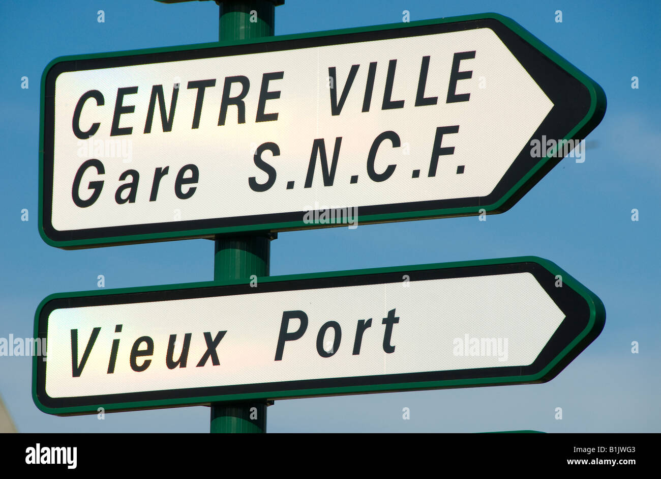 Centre Ville Gare S N C F sign Banque D'Images