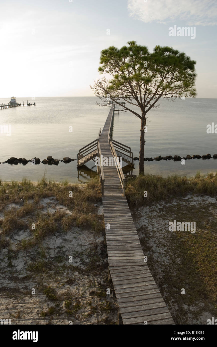 La fin de l'après-midi sur le côté de la baie de St George Island Florida Banque D'Images