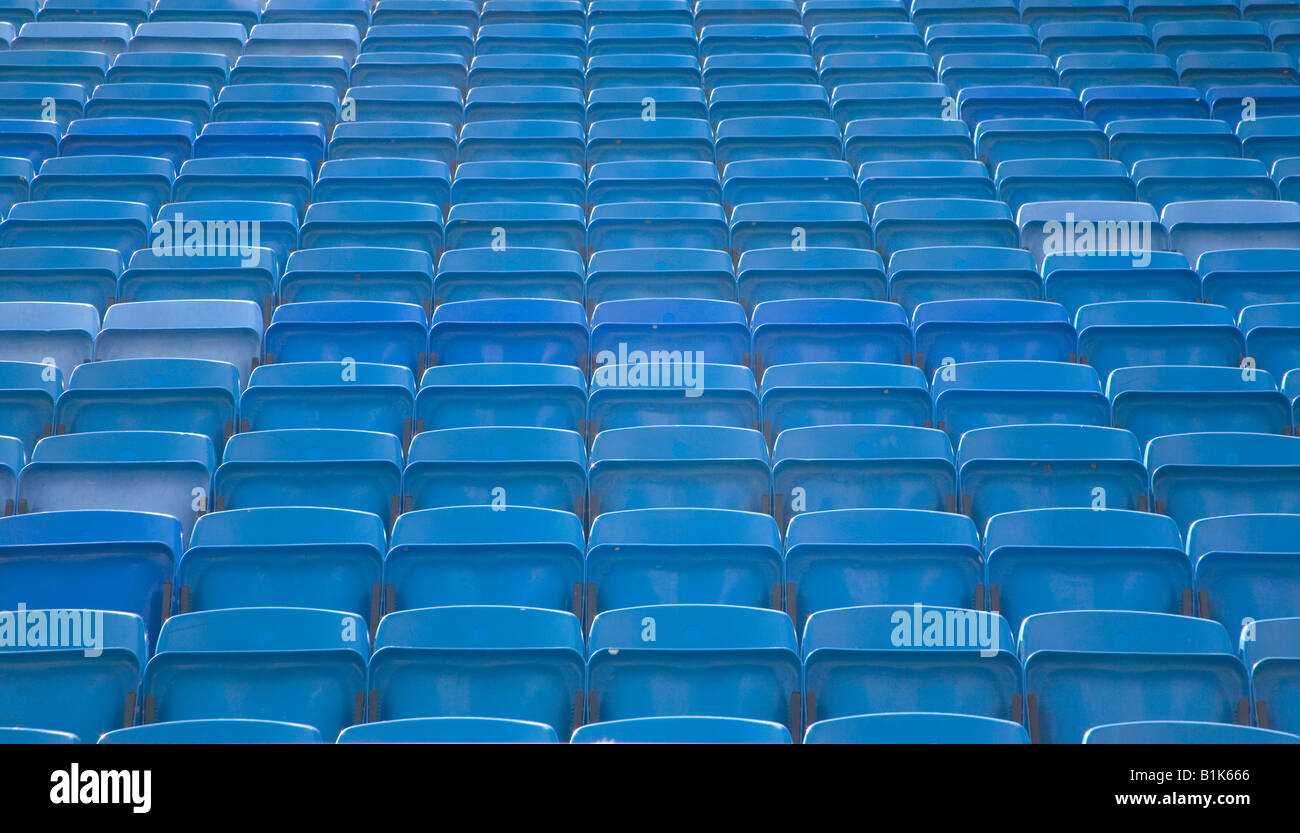 sièges bleus Banque D'Images