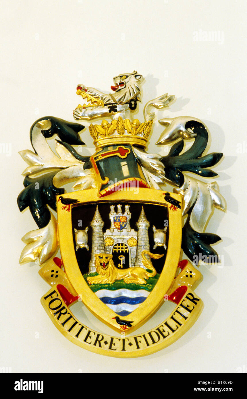 Ville de Guildford Guildhall armoiries armorial device Surrey England UK shield Banque D'Images