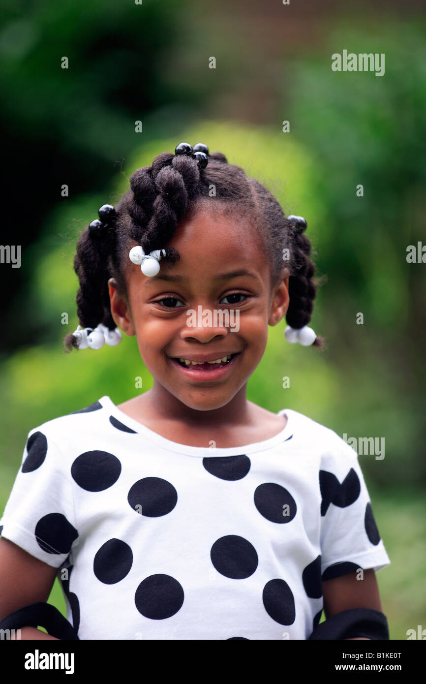 Royaume-uni londres portrait d'une jeune fille afro antillais Banque D'Images