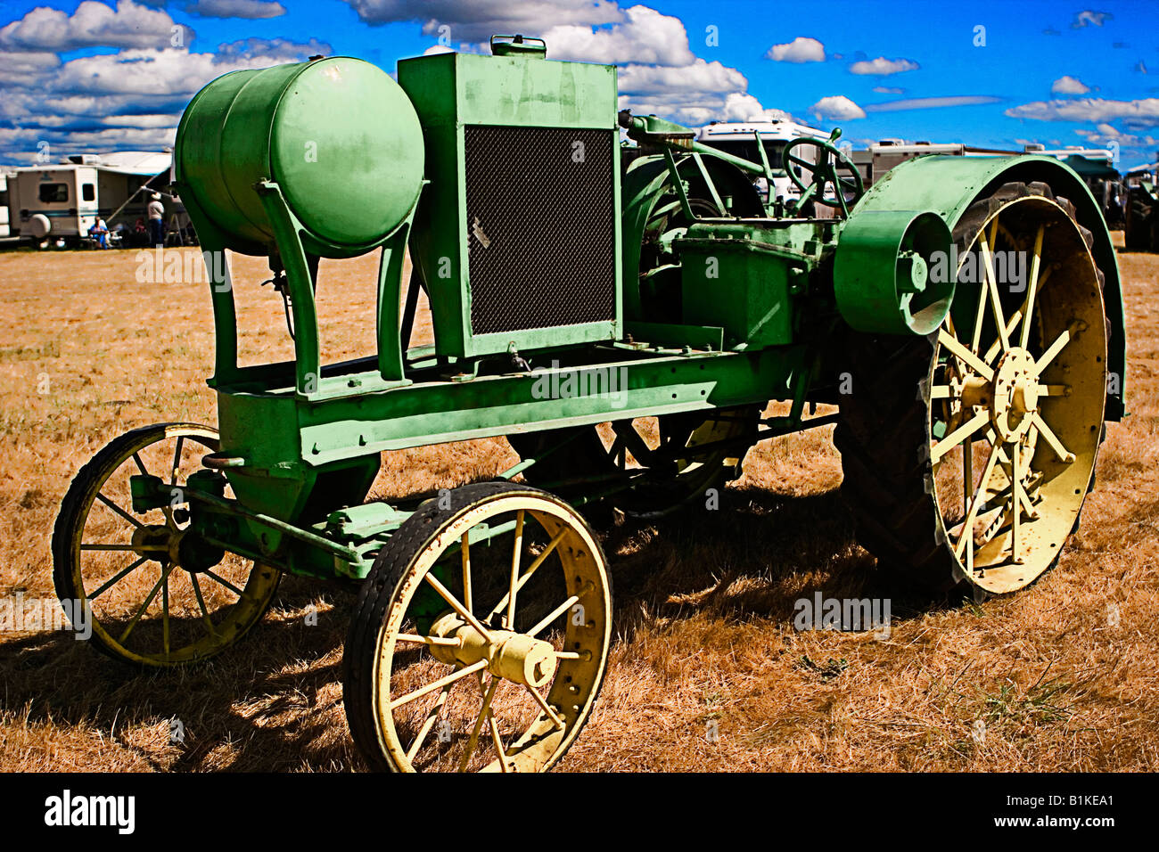 John Deer restauré un garçon Waterloo tracteur Kérosène Banque D'Images