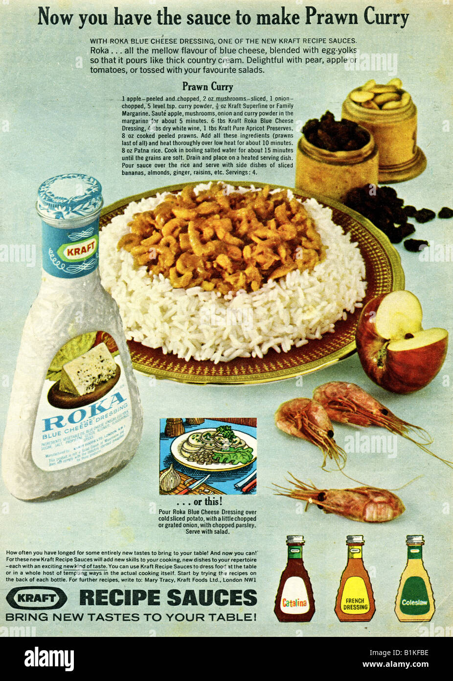 1965 La publicité pour Kraft Foods Sauces Recette pour un usage éditorial uniquement Banque D'Images