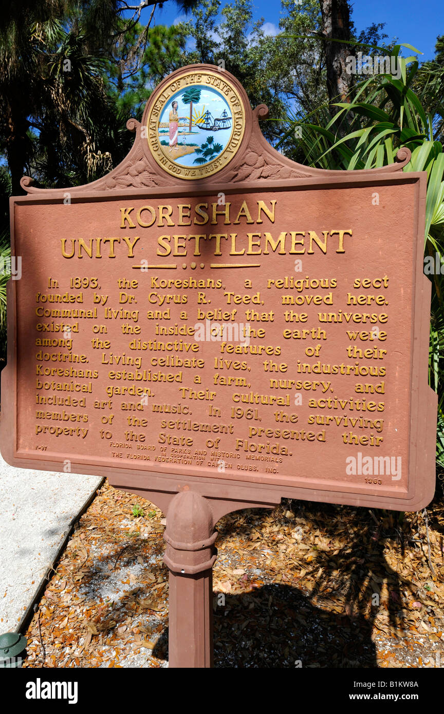 Koreshan State Historic Park Estero Florida Banque D'Images