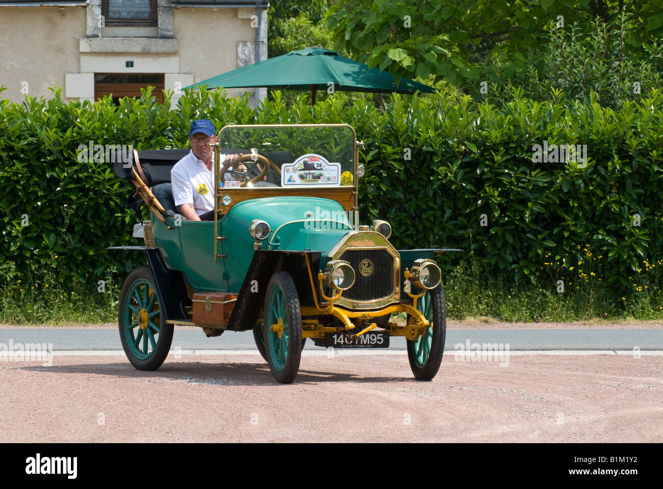 Le zèbre 'vintage' (La moule) automobile - rallye de voitures classiques, la France. Banque D'Images