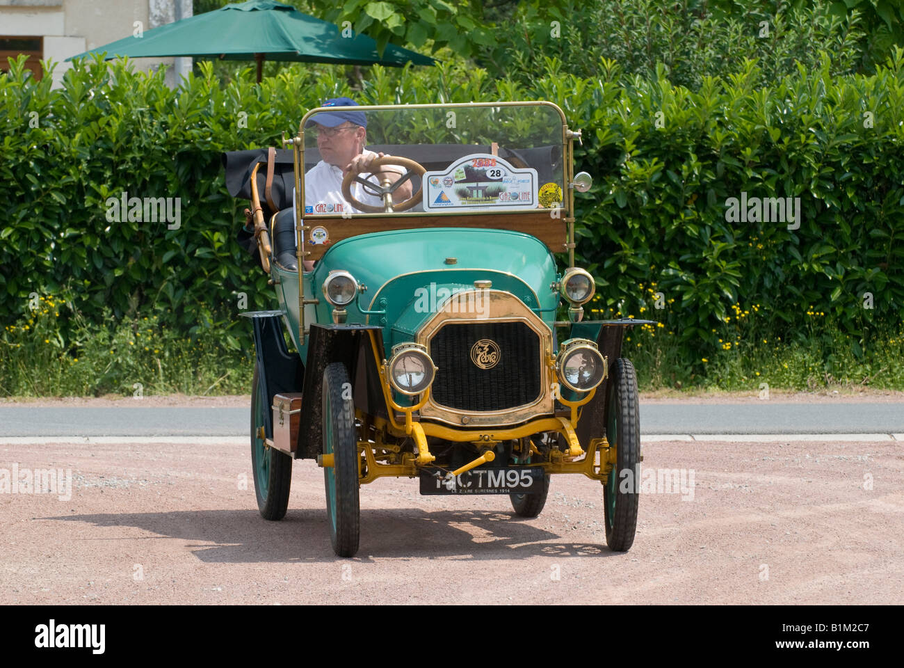 Le zèbre 'vintage' (La moule) automobile - rallye de voitures classiques, la France. Banque D'Images