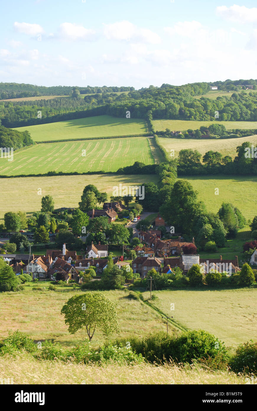 Village de Ibstone hill, Turville, Buckinghamshire, Angleterre, Royaume-Uni Banque D'Images