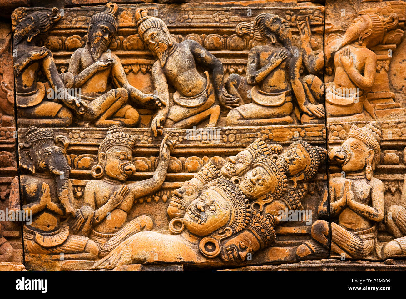 Temple de Banteay Srei, Angkor, Siem Reap, Cambodge Banque D'Images