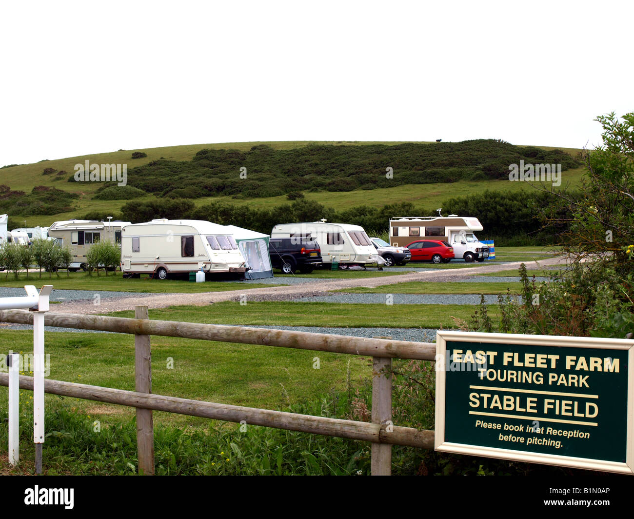 Le domaine de l'Est stable caravan park de la flotte la flotte, Weymouth, Dorset, uk,. Banque D'Images