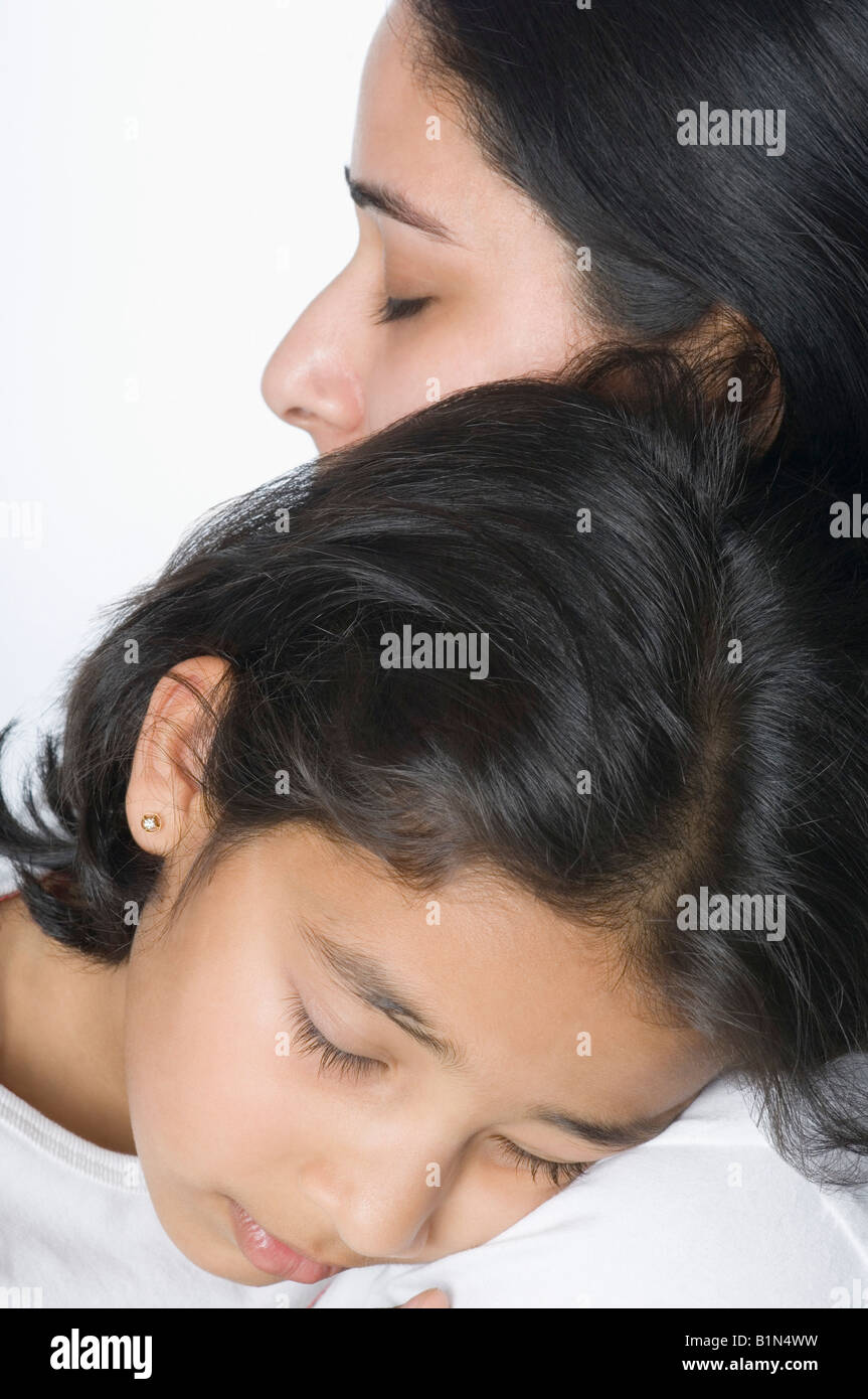 Close-up of a Girl sieste Banque D'Images
