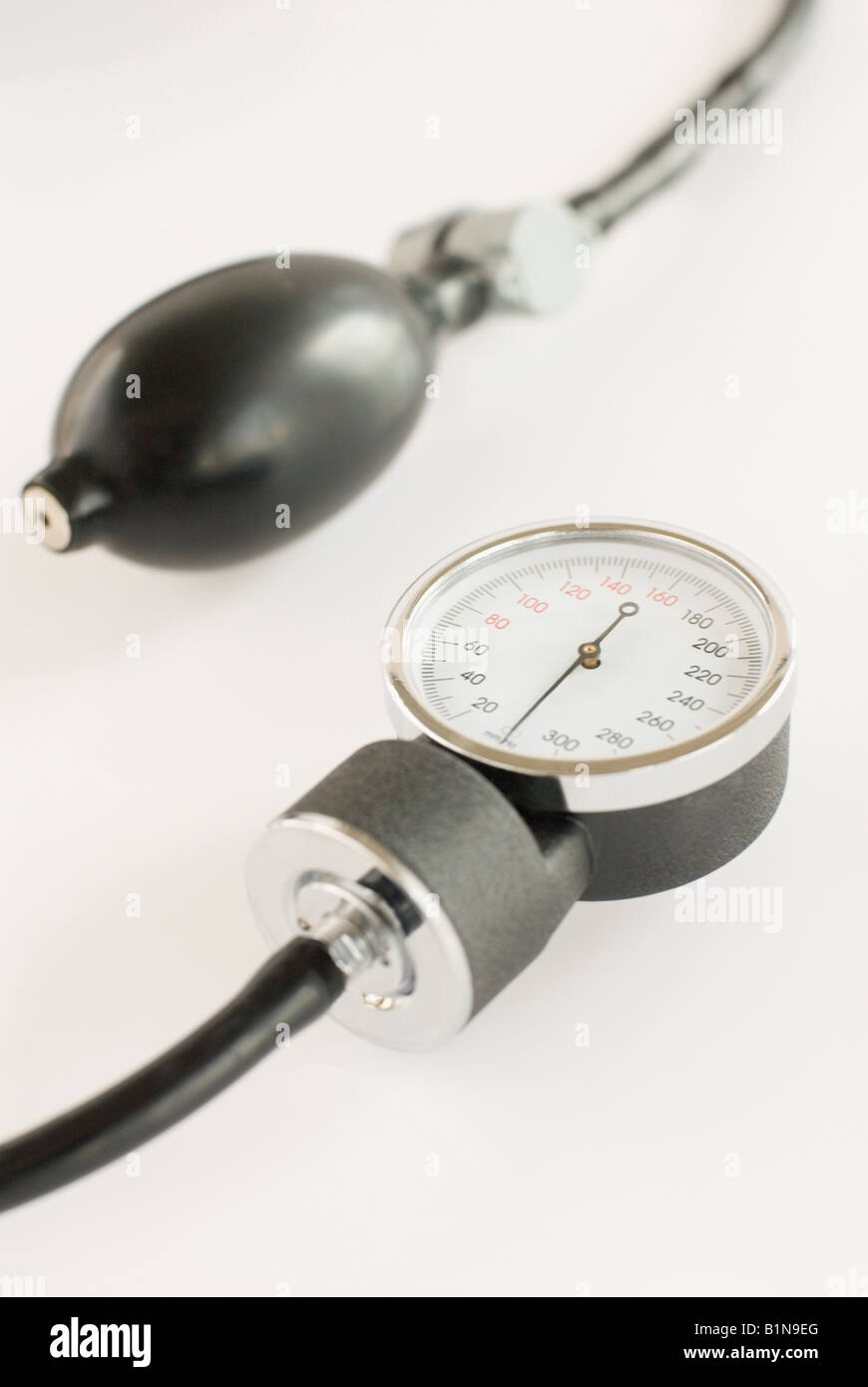 Close-up d'un manomètre de pression artérielle Banque D'Images