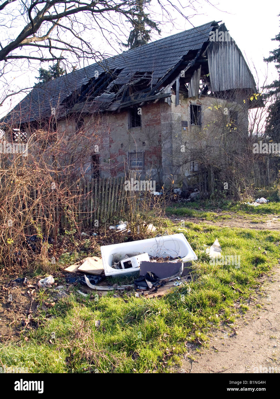 Maison en ruine Zagreb Croatie Banque D'Images