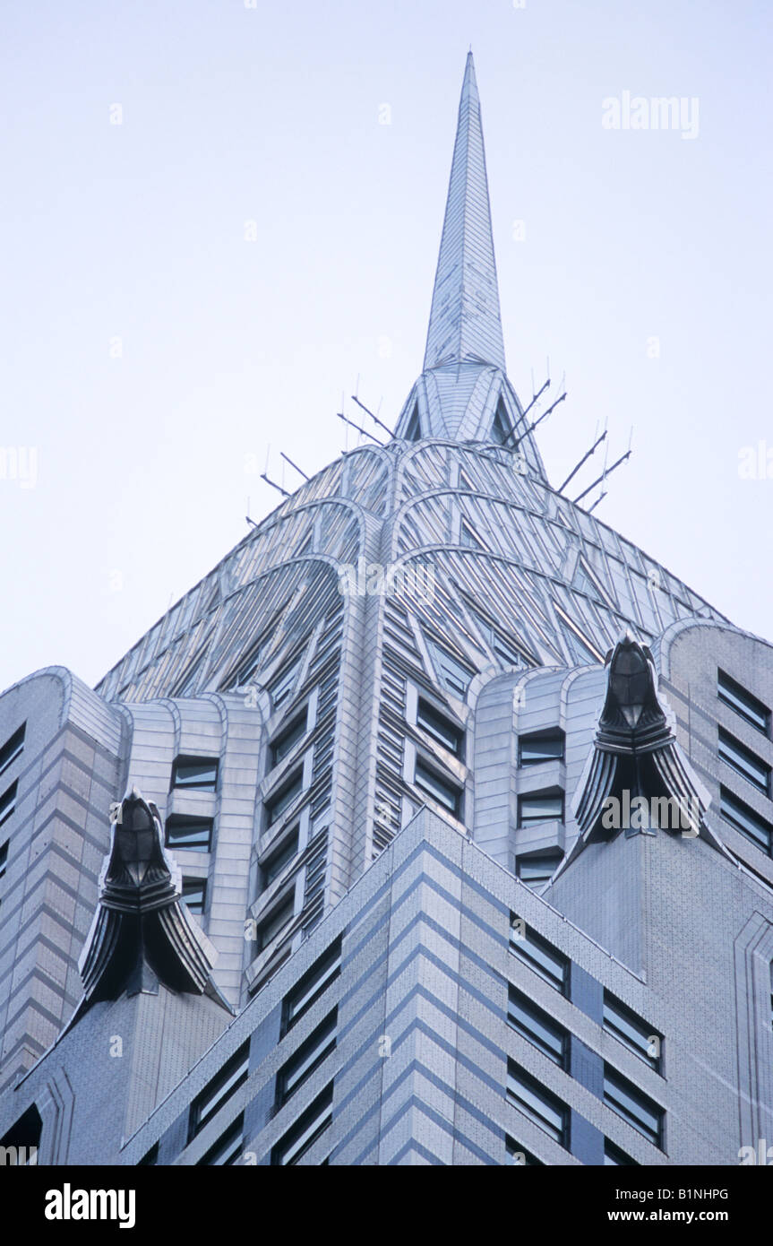 Chrysler Building Spire & Eagle Gargouilles Banque D'Images