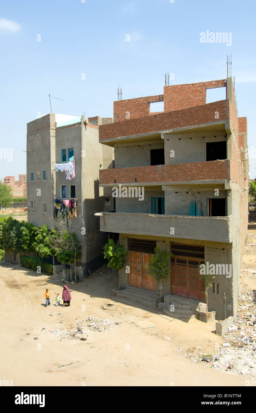 Logements pour les personnes à faible revenu dans le district de Gizeh Le Caire Egypte Banque D'Images