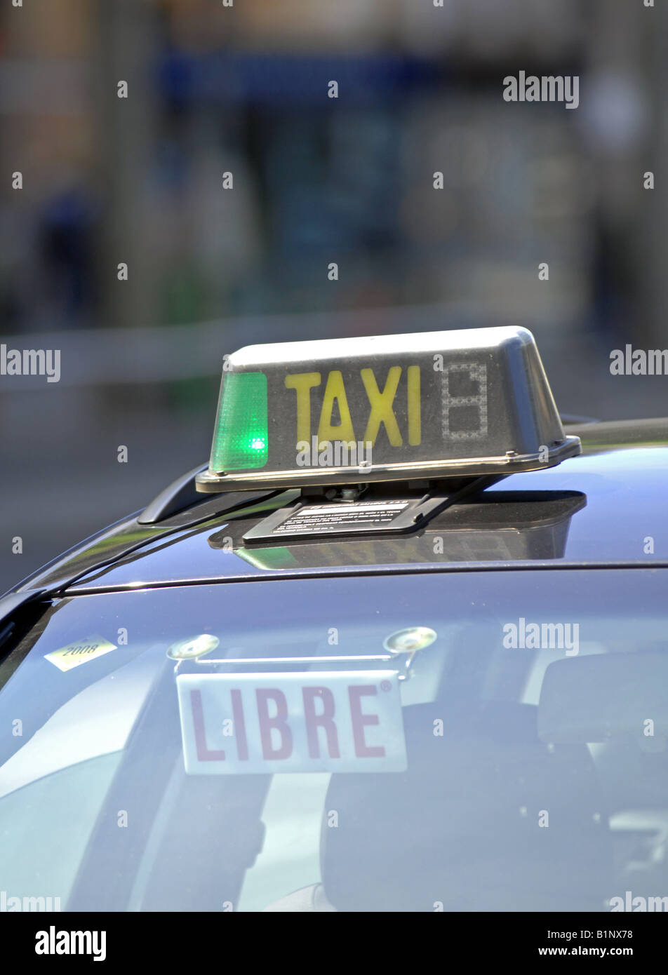 Taxi cab, Espagne Banque D'Images