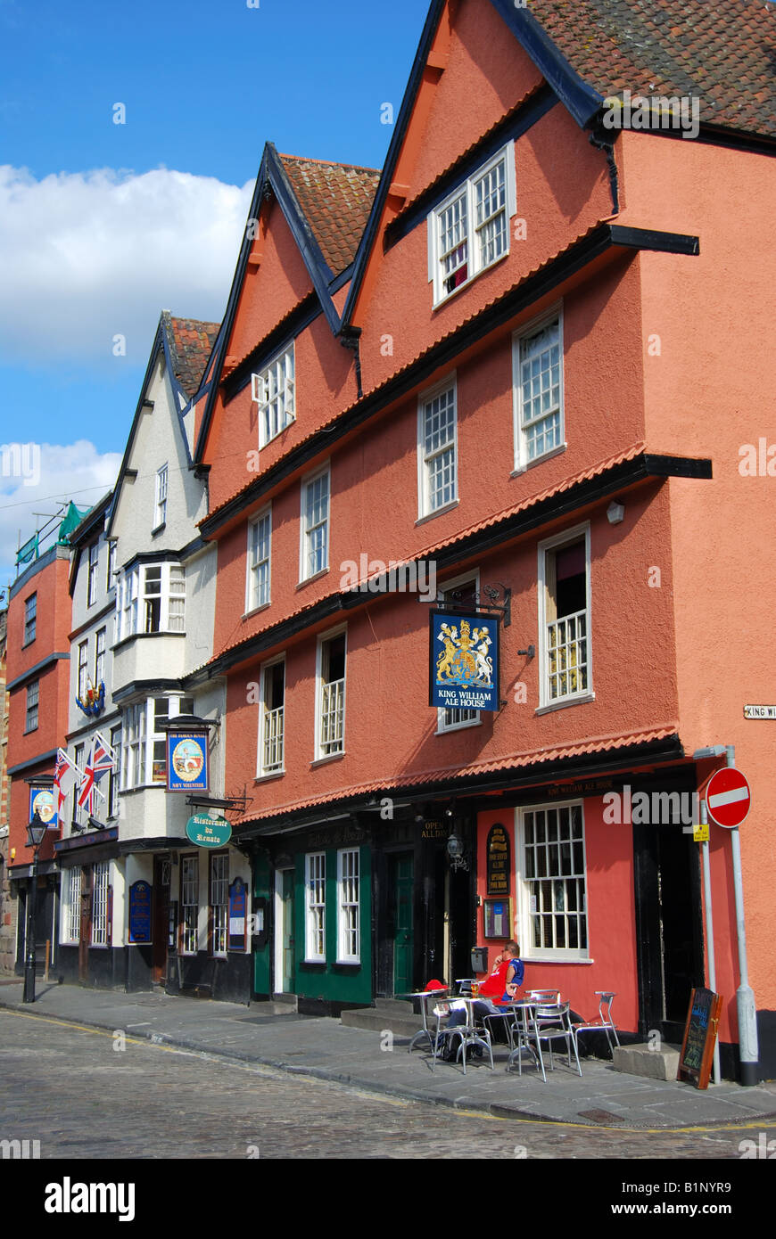 Le roi William Pub, rue King, Vieille Ville, Bristol, Angleterre, Royaume-Uni Banque D'Images