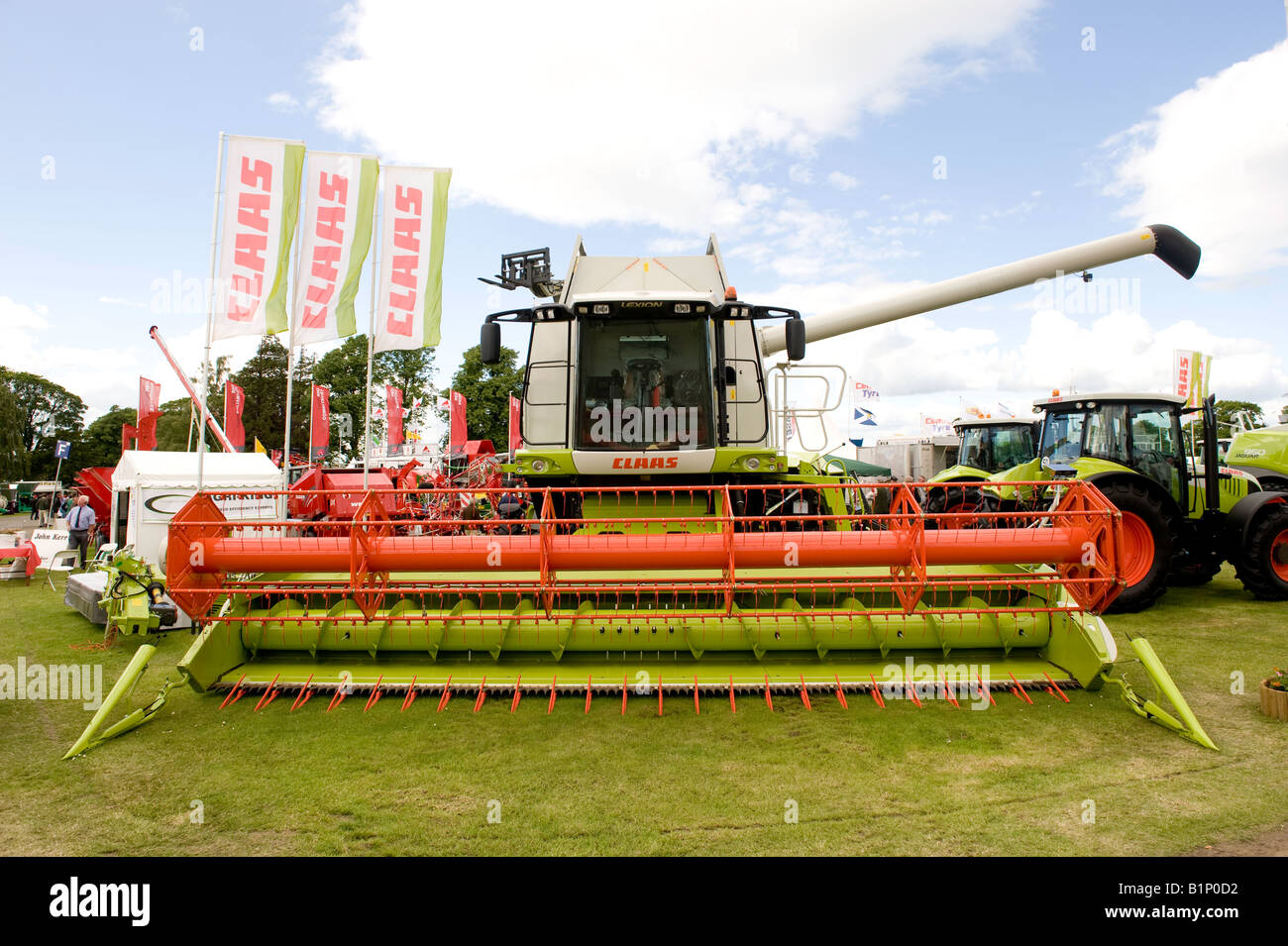 Moissonneuse-batteuse Claas sur l'écran d'affichage au salon de l'agriculture Edinburgh Banque D'Images