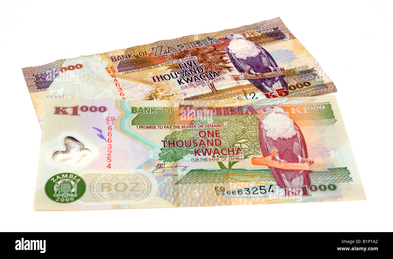 Billets de banque Zambie Banque D'Images