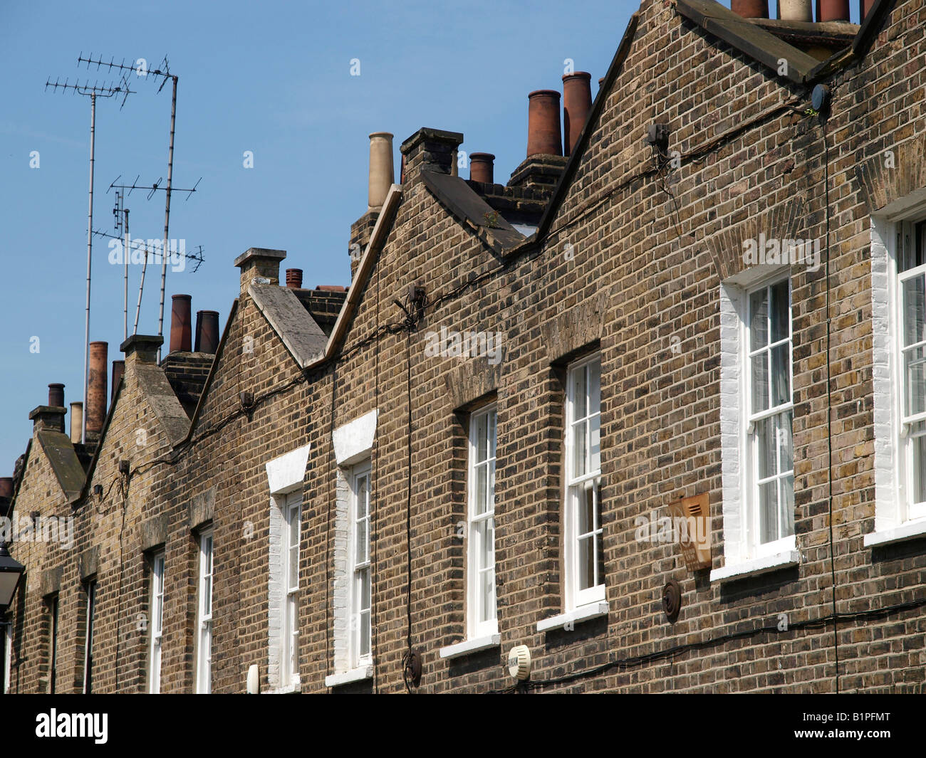 Maisons mitoyennes classé Grade 2, rue Waterloo London Lambeth Roupell Banque D'Images
