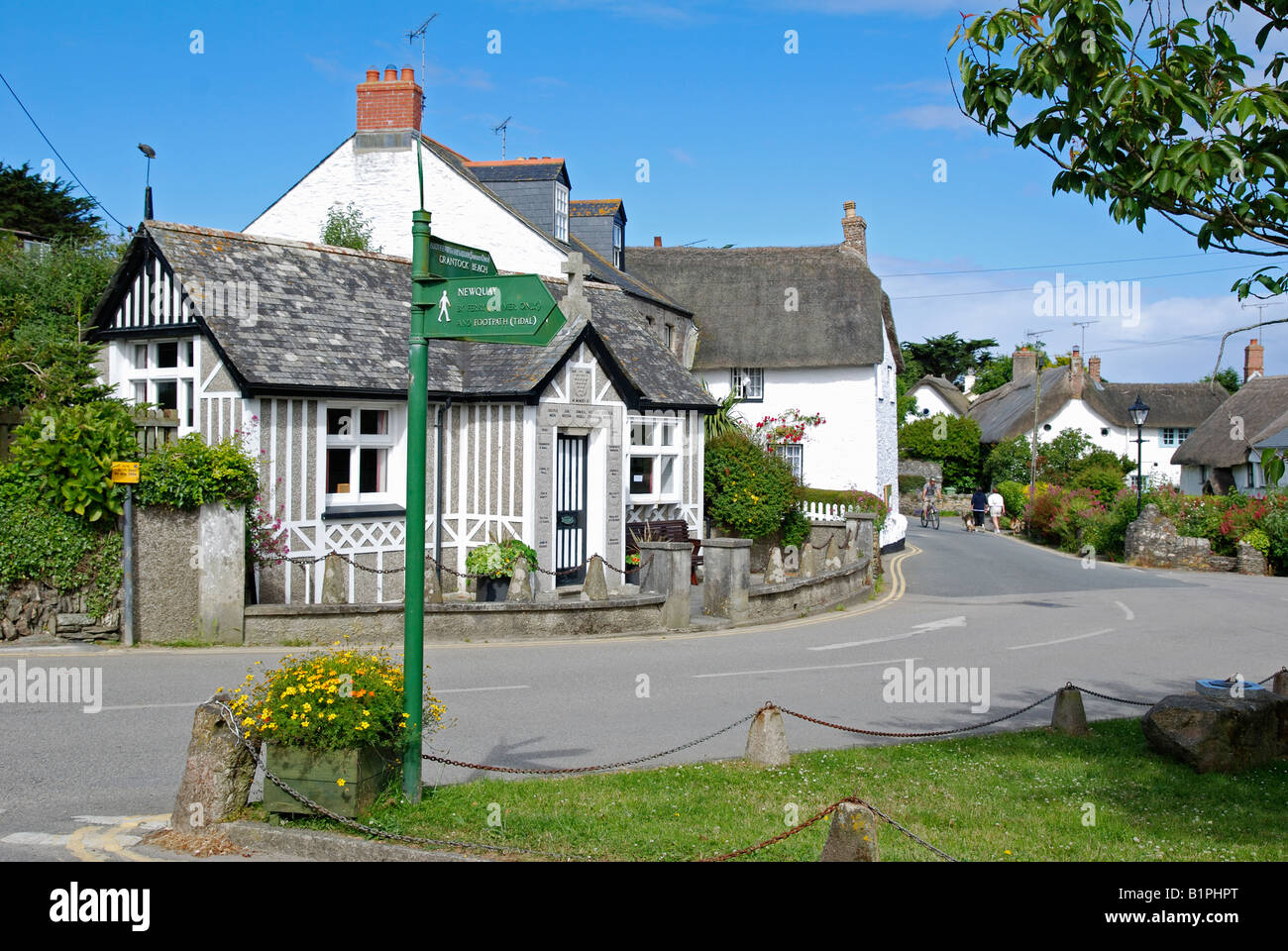 Place du village de crantock, Cornwall, Angleterre, Royaume-Uni Banque D'Images