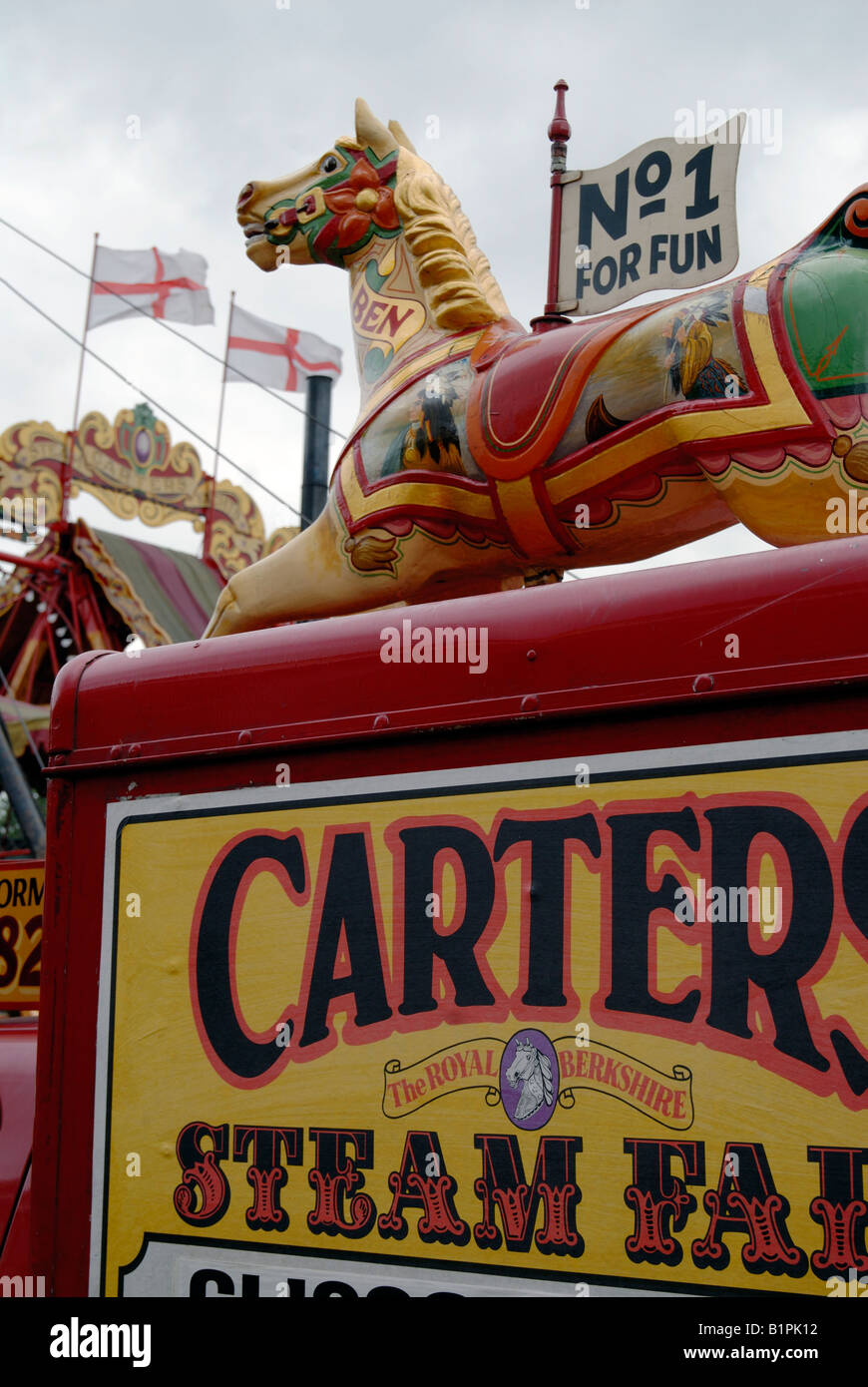 UK Carters Steam fête foraine dans Clissolds Park, Londres. Photo © Julio Etchart Banque D'Images